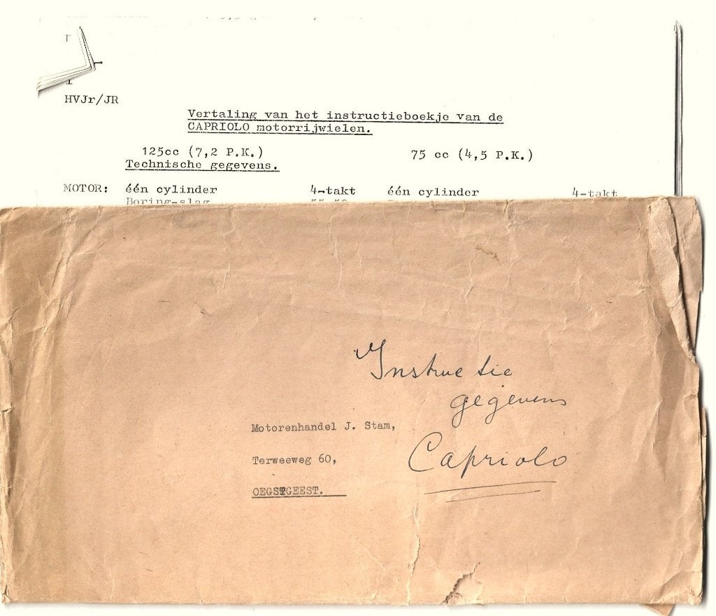 Capriolo 125 en 75 cc instructieboek motor, Ophalen of Verzenden, Overige merken