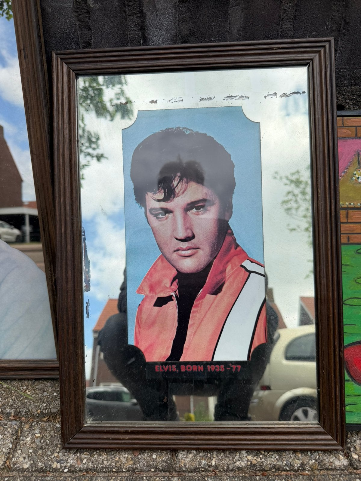 Elvis spiegel, Ophalen, Rechthoekig, Minder dan 50 cm