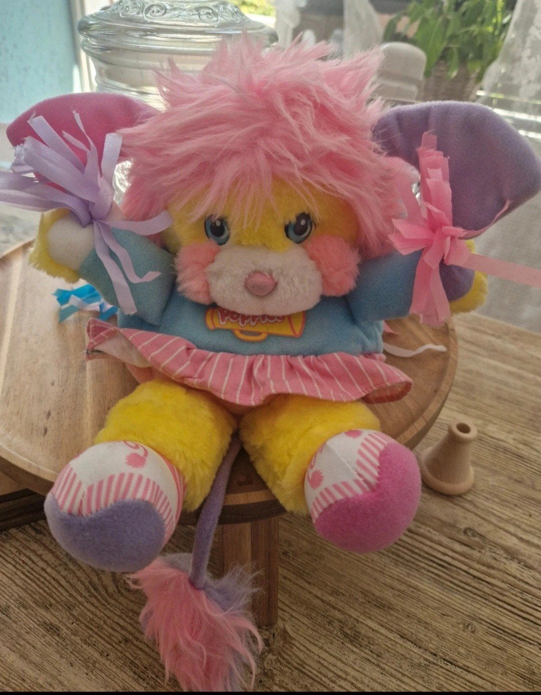 Vintage Popples knuffel - Roze/Geel/Blauw - Zeer goede staat, Verzenden, Zo goed als nieuw, Overige typen