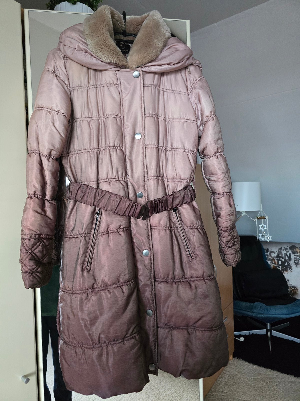 Prachtige vintage Orsay lange puffer jas met ombré kleur, Ophalen of Verzenden, Zo goed als nieuw, Maat 36 (S), Bruin