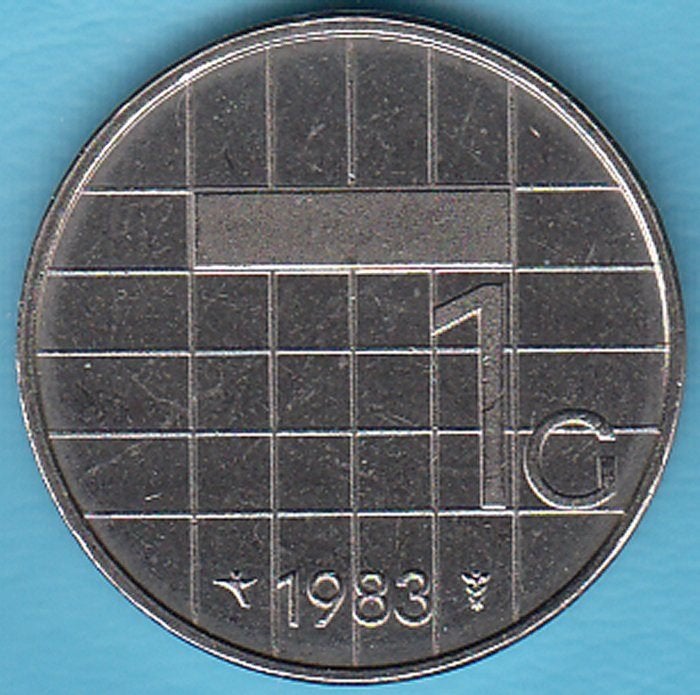 Nederland 1 gulden 1983 Beatrix UNC in munthouder, Postzegels en Munten, Munten | Nederland, Ophalen of Verzenden, Koningin Beatrix