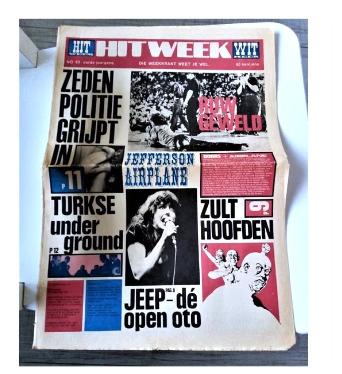 hitweek nr.52 *1968*- jefferson airplane cover, Ophalen of Verzenden, Gelezen, Muziek, Film of Tv