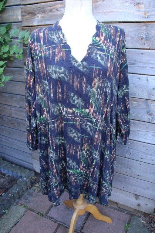 Tuniek zwart/ groen bruin Naveed mt 4 (XXXL) A lijn Vaste pr, Ophalen of Verzenden, Zo goed als nieuw, Naveed, Blouse of Tuniek