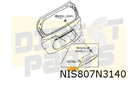 Nissan Note greep achterklep (te spuiten) (E12) (8/13-5/17)