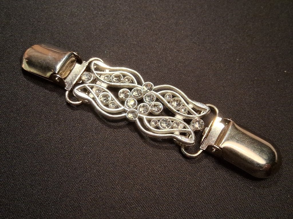 Boho Chic vest-sjaal clip-sluiting met strass, Overige materialen, Nieuw, Ophalen of Verzenden, Zilver