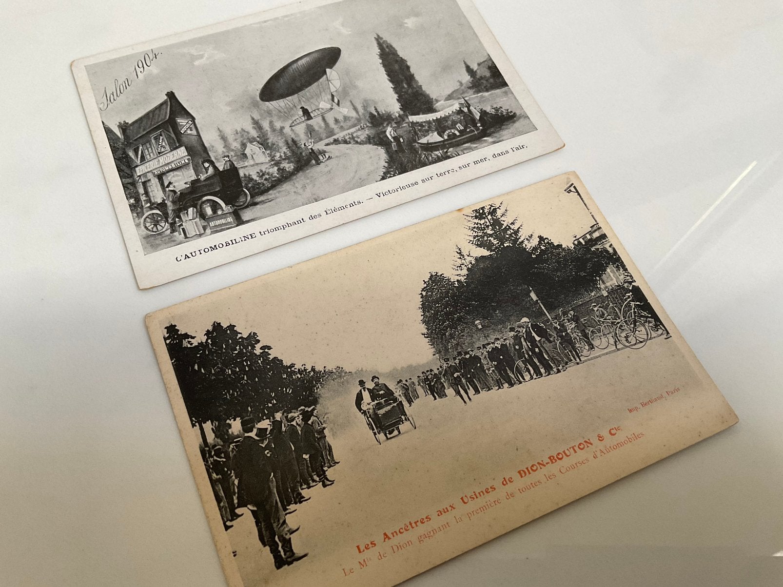 “Carte Postale” 2 st De Dion Bouton Auto-Pioniers rond 1900, Ophalen of Verzenden, Zo goed als nieuw