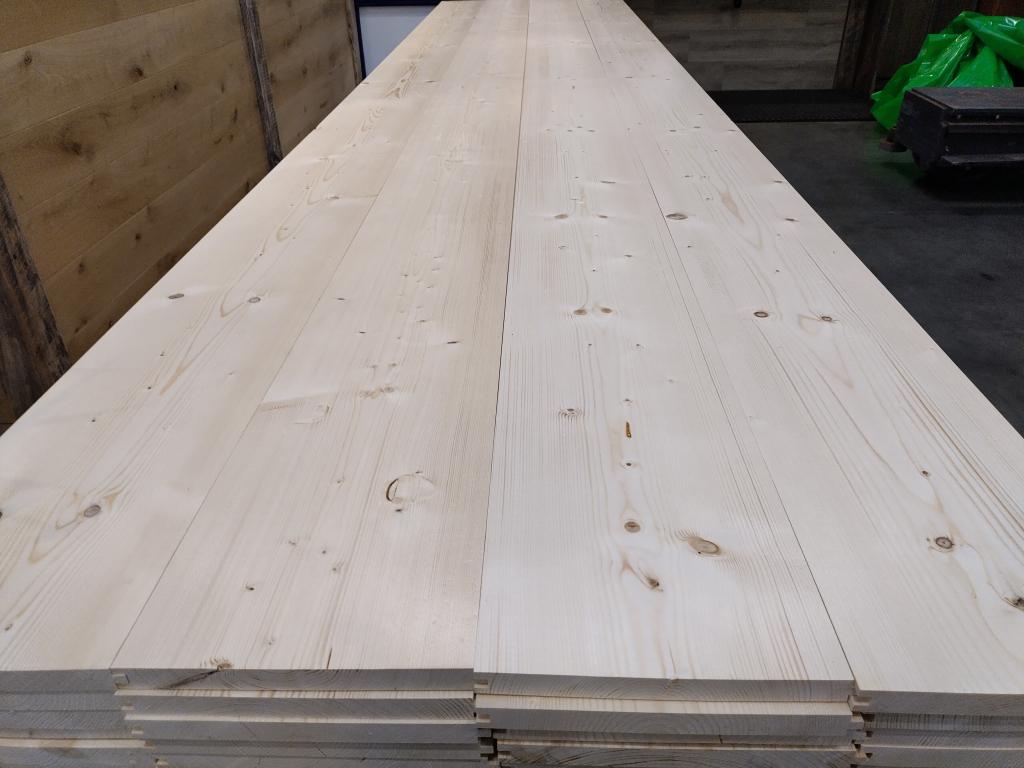 Extra Brede Vurenhouten Vloerdelen 25x280 mm – 5 Meter Lang, Niet ingevuld, Niet ingevuld, Nieuw, Vloerdelen of -planken