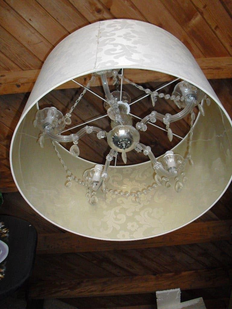 TE KOOP MOOIE KROON LUCHTER HANG LAMP MET KAP, Ophalen, Gebruikt