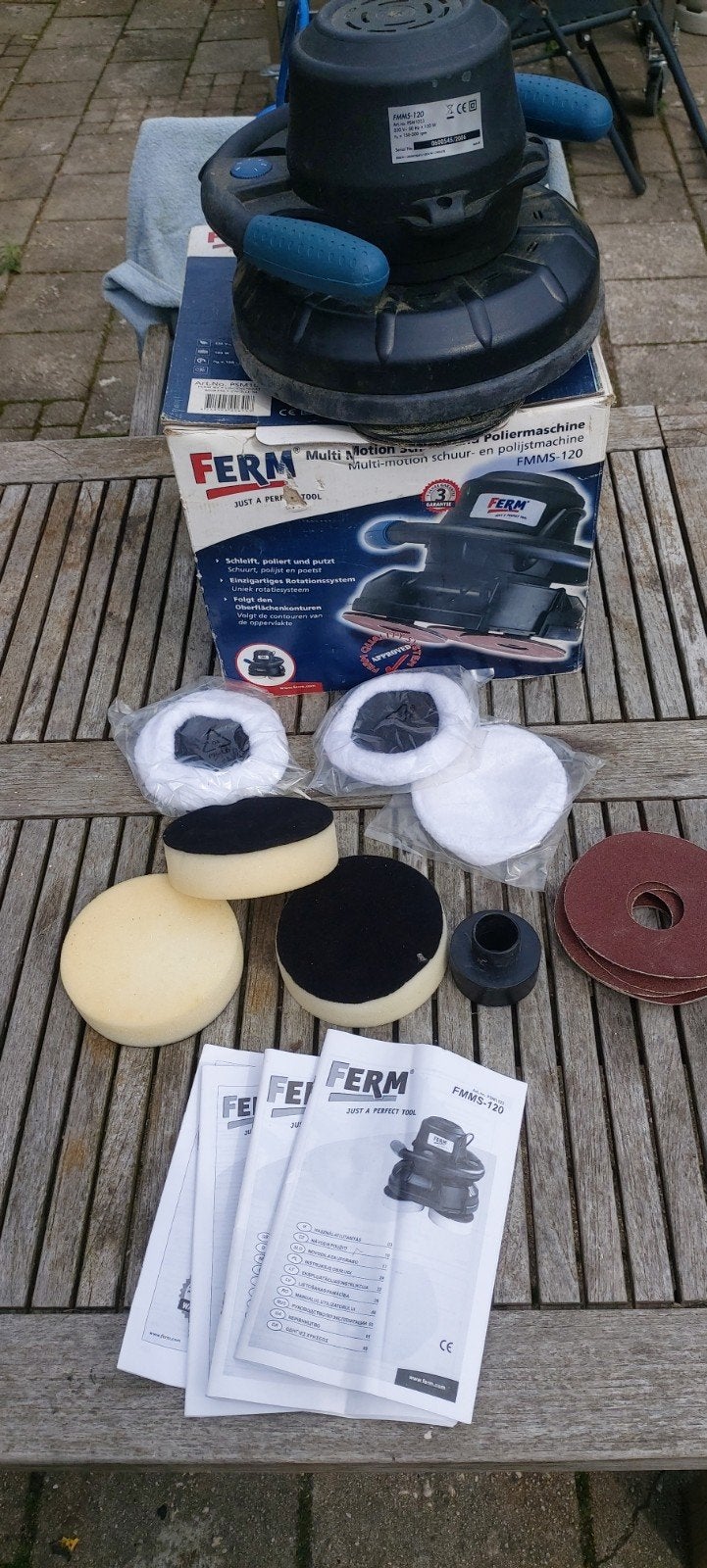 FERM Multi-Motion Schuur- en Polijstmachine FMMS-120, Ophalen of Verzenden, Gebruikt, Minder dan 600 watt, Overige typen