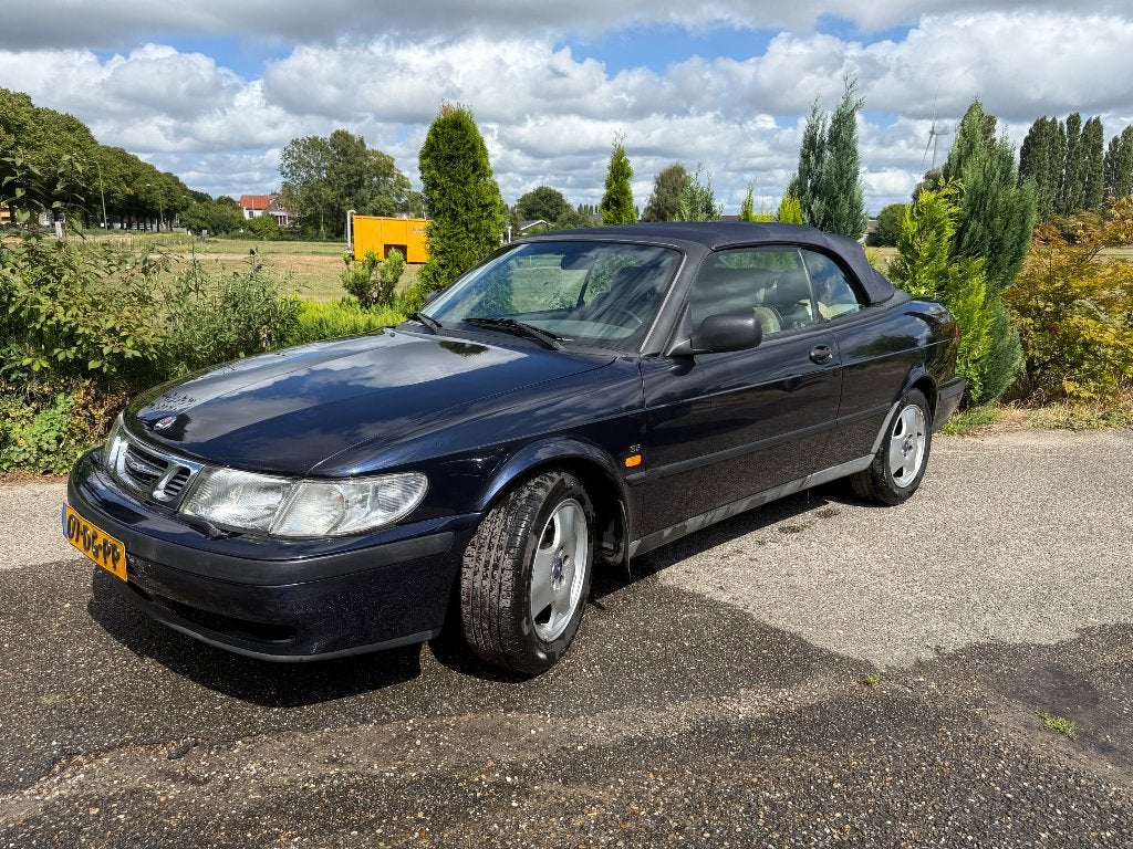 Saab 9-3 2.0 Turbo Cabrio AUT 1999 Blauw opknapper, Beige, 4 cilinders, Cabriolet, 75 €/maand