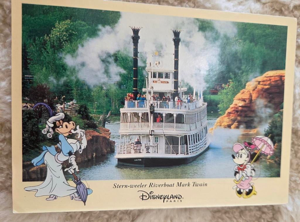 Mark Twain Riverboat - Disneyland Parijs, Verzamelen, Ansichtkaarten | Buitenland, Gelopen, Frankrijk, 1980 tot heden, Verzenden