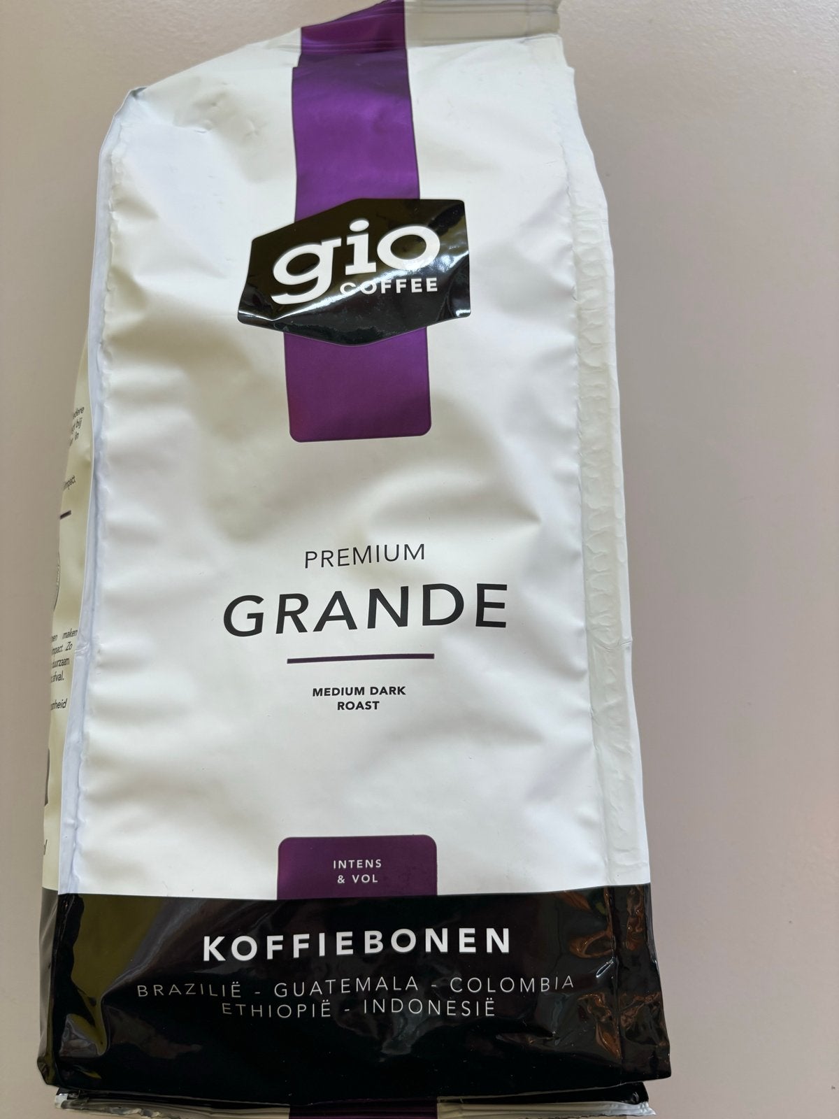 GIO Coffee Grande koffiebonen 850 gram, Witgoed en Apparatuur, Koffiezetapparaten, 10 kopjes of meer, Koffiemachine, Nieuw, Koffiebonen
