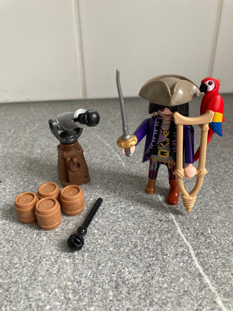 Playmobil 6684 Piraten kapitein Eenoog, met kanon,papegaai, Ophalen of Verzenden, Zo goed als nieuw, Complete set