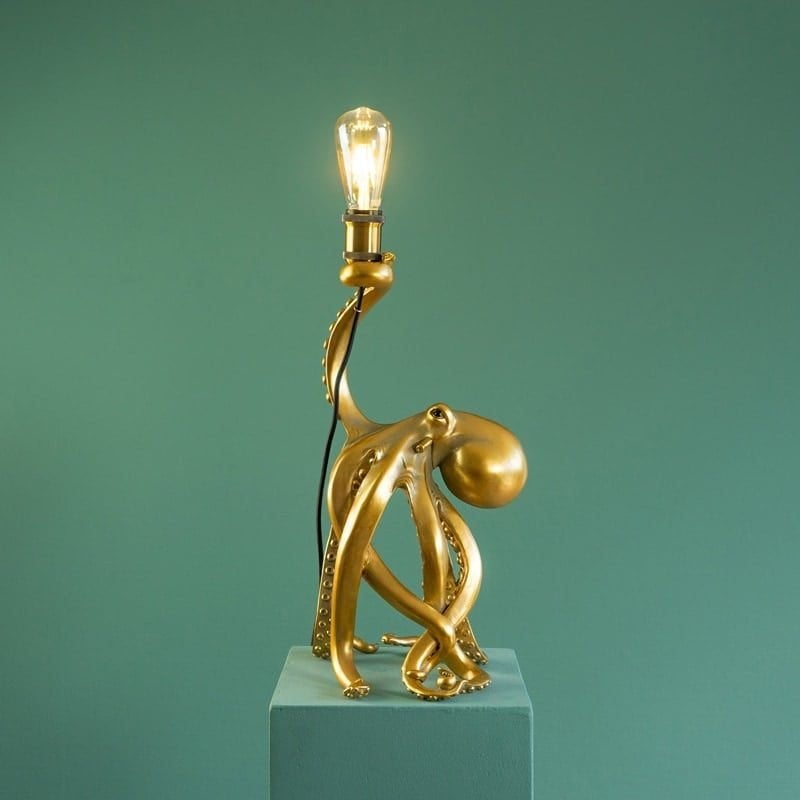 Tafellamp Octopus Otto Goud – Unieke Designlamp, Ophalen, Goud, Nieuw, E27 (groot)