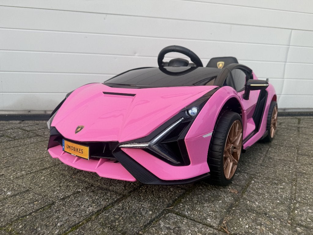 Lamborghini SIAN geel 12V – Afst – Leder – Rubberband, Ophalen of Verzenden, Nieuw
