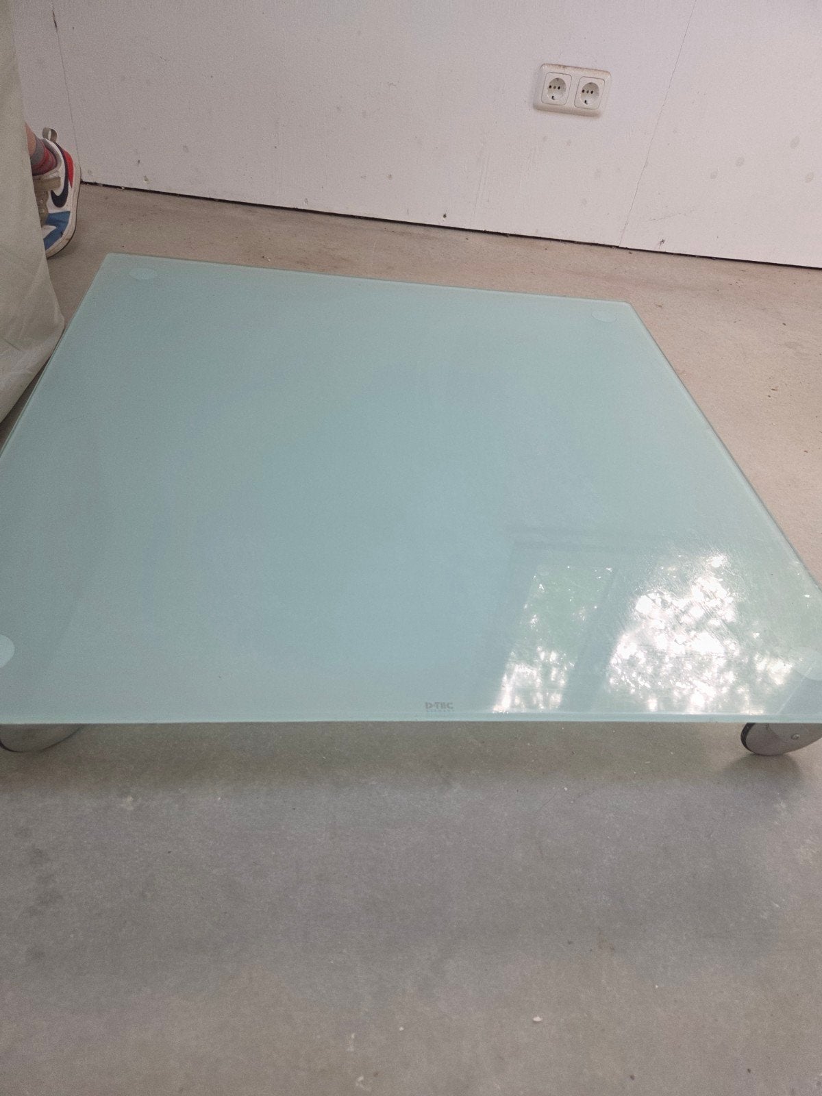 D-TEC Germany Glazen Salontafel op Wielen, 80x80x15 cm, Ophalen, 50 tot 100 cm, Vierkant, 50 tot 100 cm