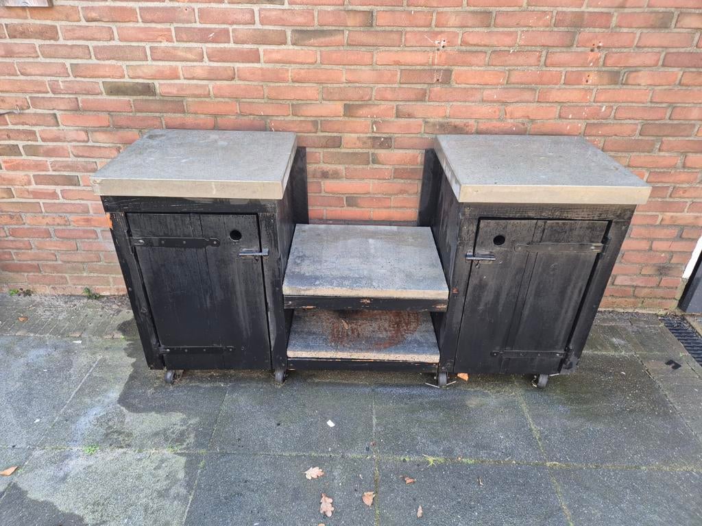 Barbecue Meubel met betonnen werkbladen zie omschrijving, Tuin en Terras, Ophalen of Verzenden, Zo goed als nieuw, Big Green egg