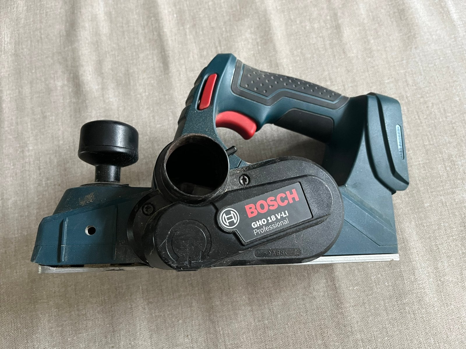 Blauwe Bosch GHO 18 V-LI Professional Accu Schaaf (Body), Ophalen of Verzenden, Gebruikt