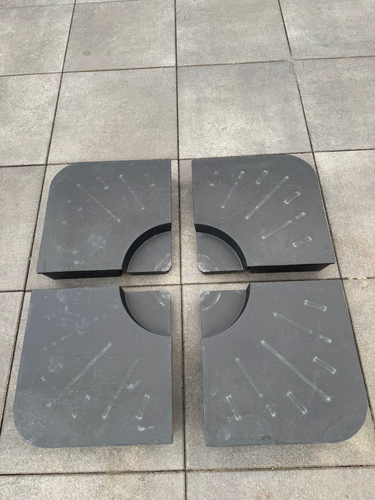 4-delige Set parasolvoeten voor kruisvoet parasol, Ophalen, Gebruikt, Minder dan 1 meter, Parasolvoet