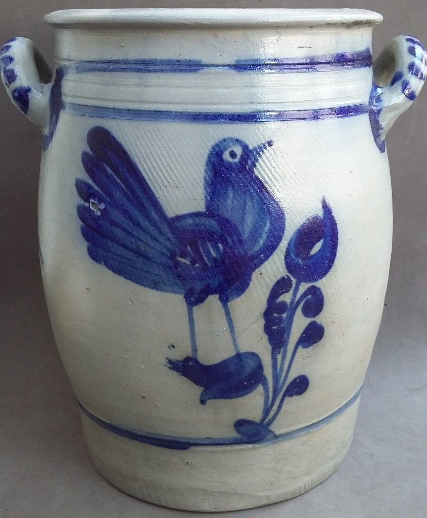 Om 1850 GROTE Steengoed Gres Westerwald Inmaakpot VOGEL, Antiek en Kunst, Antiek | Keramiek en Aardewerk, Ophalen of Verzenden