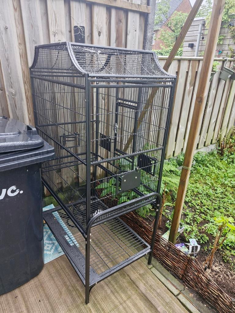 Vogelhok antraciet/zwart 150/95 x80x50, Ophalen, Zo goed als nieuw, Hout, Vogelkooi