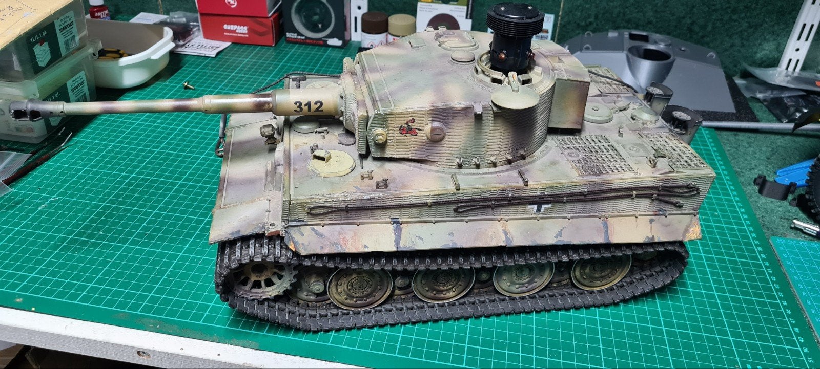 Tamiya 1/16 Tiger I Tank Full Option met upgrades TAM56010, Ophalen