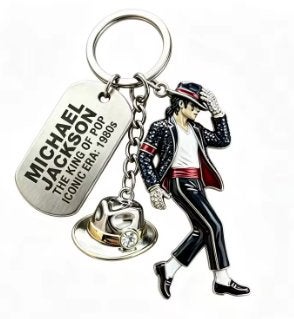 Michael Jackson luxe metalen sleutelhanger set - The King