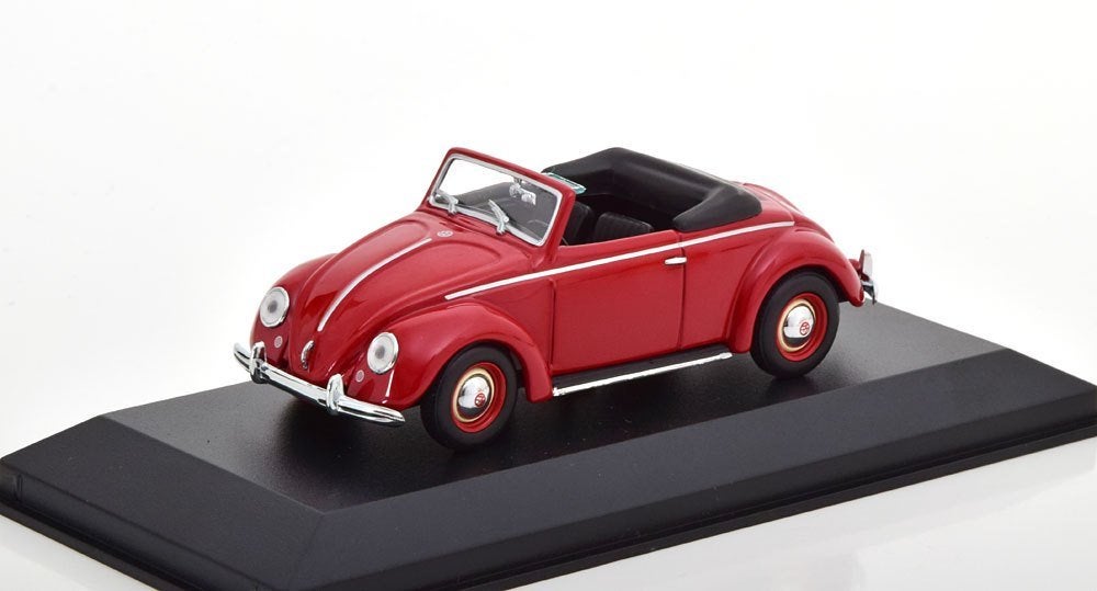Maxichamps 1:43 Volkswagen Hebmuller Cabriolet 1950 Rood, -, Minichamps / lijn Maxichamps, Nieuw, Ophalen of Verzenden