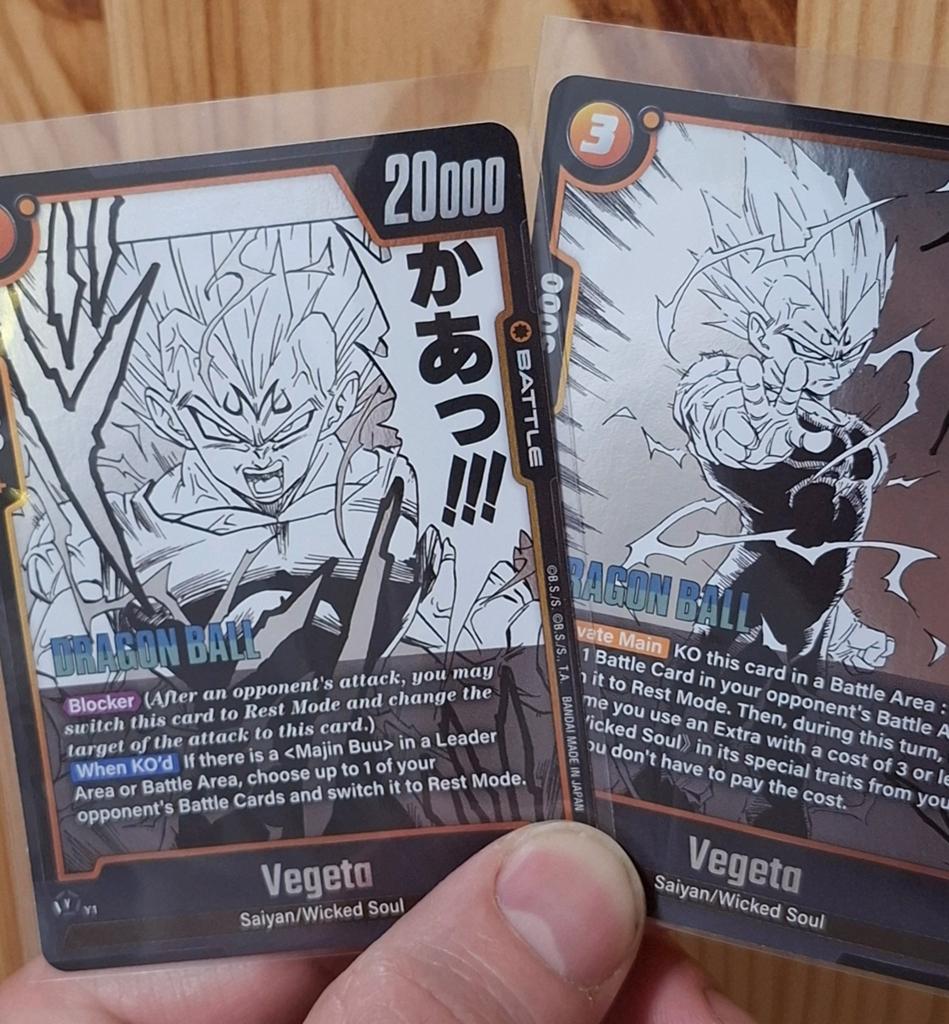 Majin Vegeta setje! Glimmende dragonball kaart!, Ophalen of Verzenden, Zo goed als nieuw