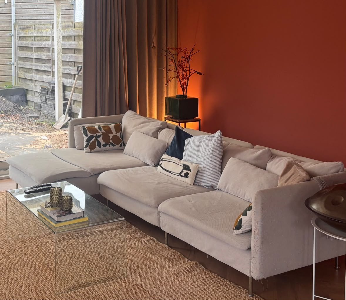 IKEA SÖDERHAMN bank met chaise longue rechts, Ophalen, Gebruikt, Stof