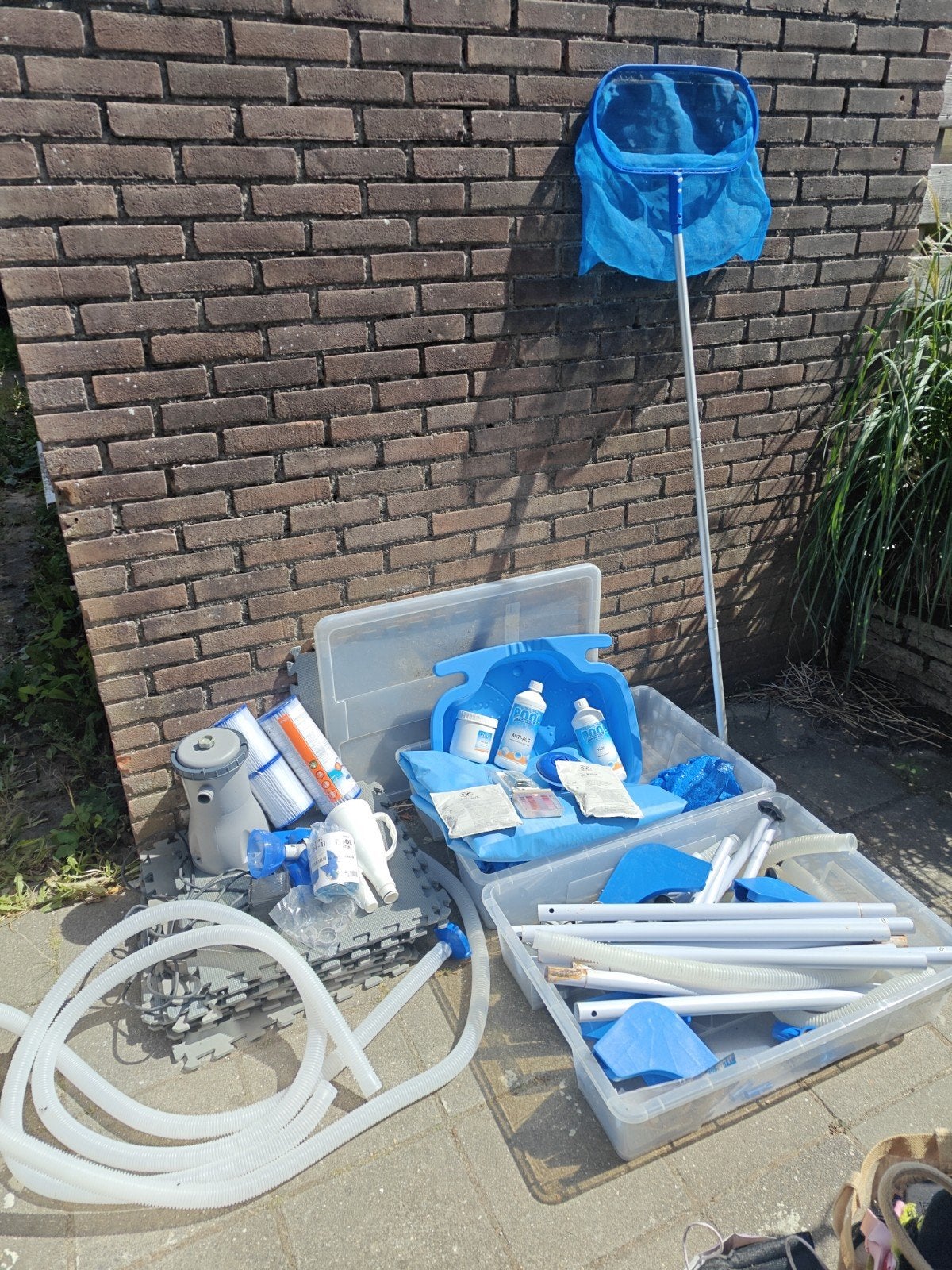 Bestway Steel Pro Zwembad Set 221x150x43, Tuin en Terras, Ophalen, Gebruikt, Minder dan 80 cm, Minder dan 200 cm
