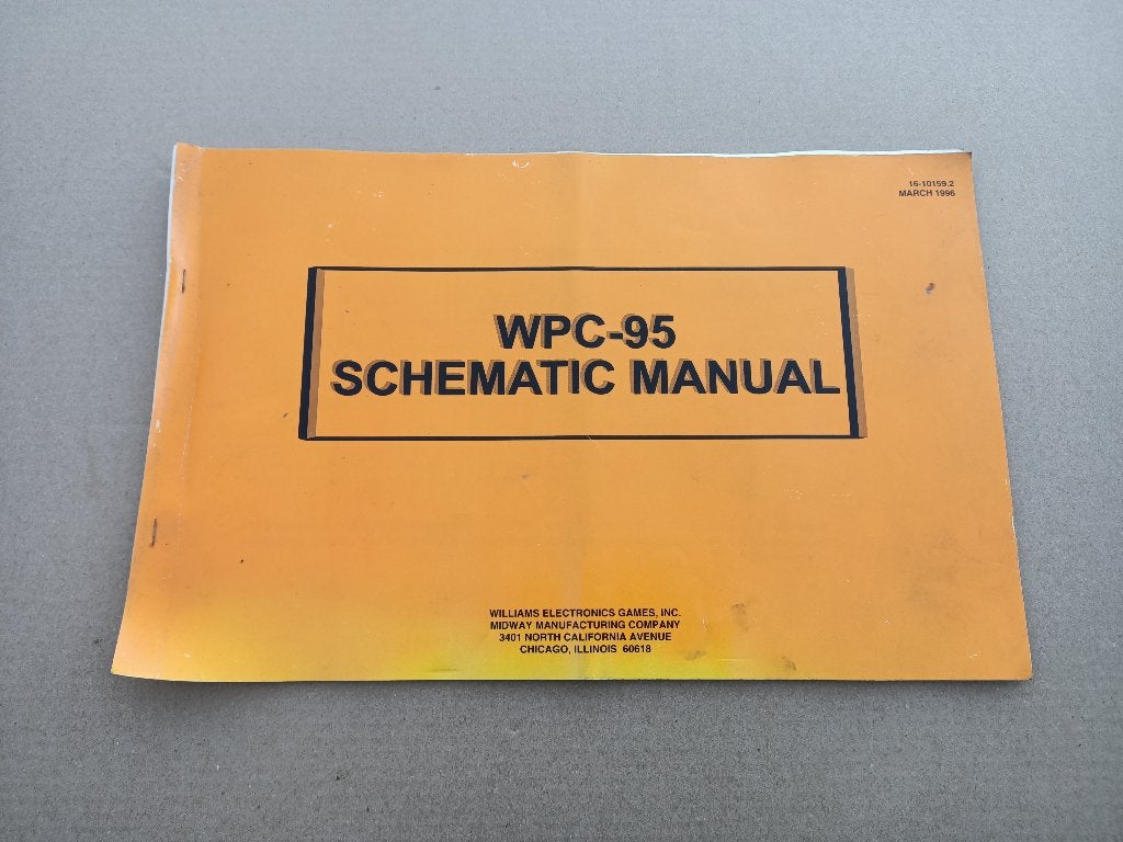WPC-95 Schematic Manual (Williams) Flipperkast 1995, Gebruikt, Verzenden, Elektronisch, Williams