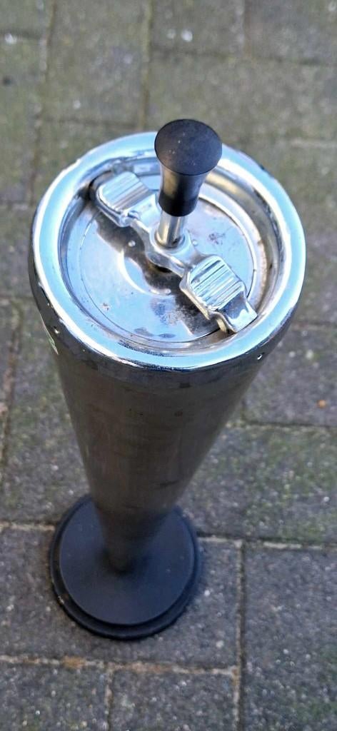 Vintage chromen staande vloerasbak uit 50'r jaren., Gebruikt, ., Ophalen of Verzenden, .