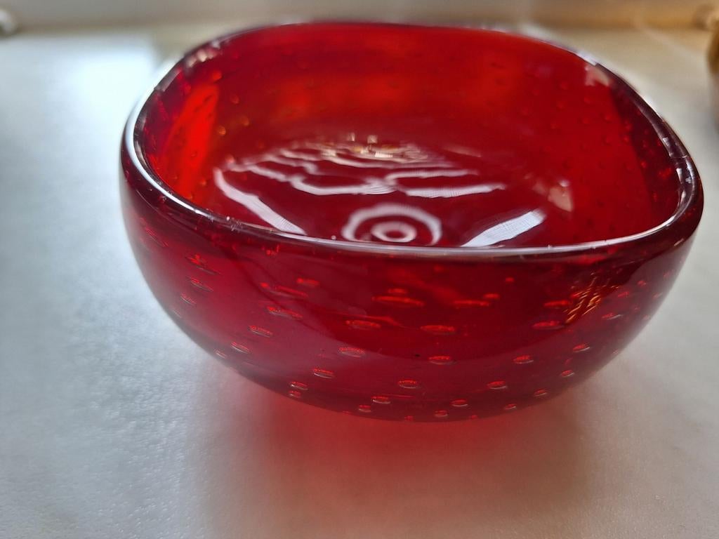 Murano glazen schaaltje met bubbels., Antiek en Kunst, Ophalen of Verzenden