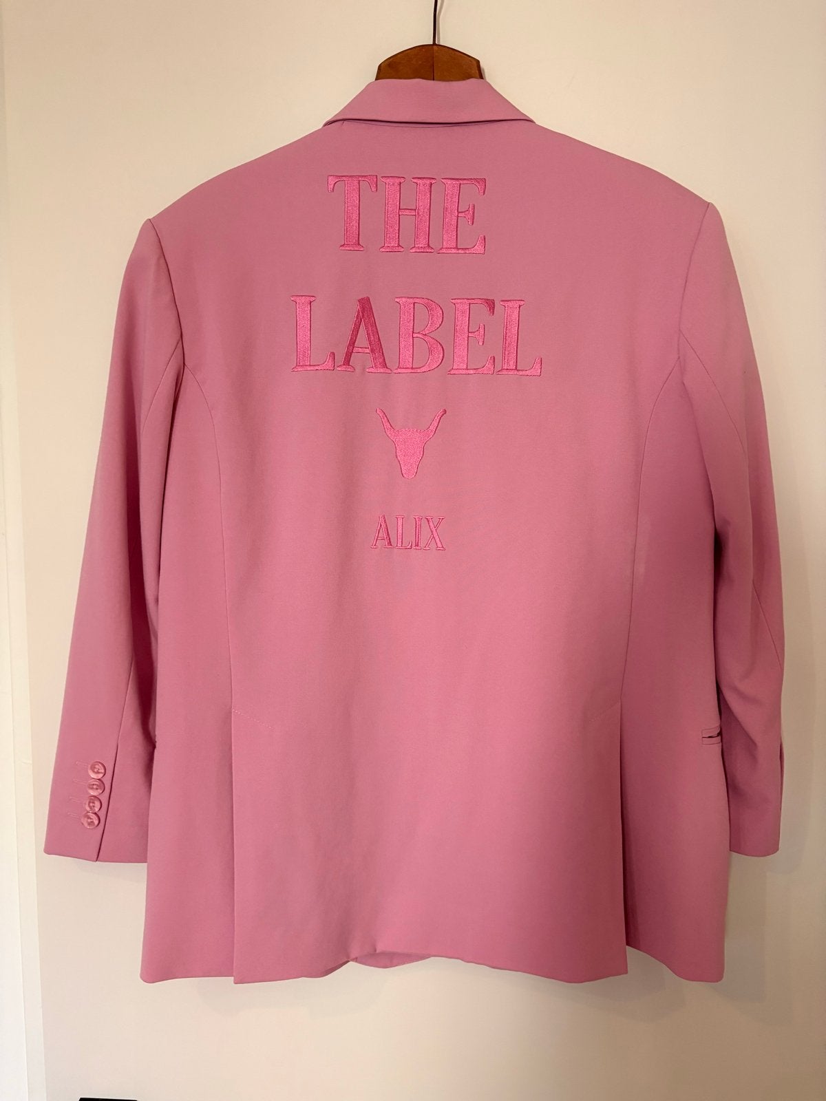 ALIX roze blazer met 'THE LABEL' opdruk, Verzenden, Zo goed als nieuw, Jasje, Roze