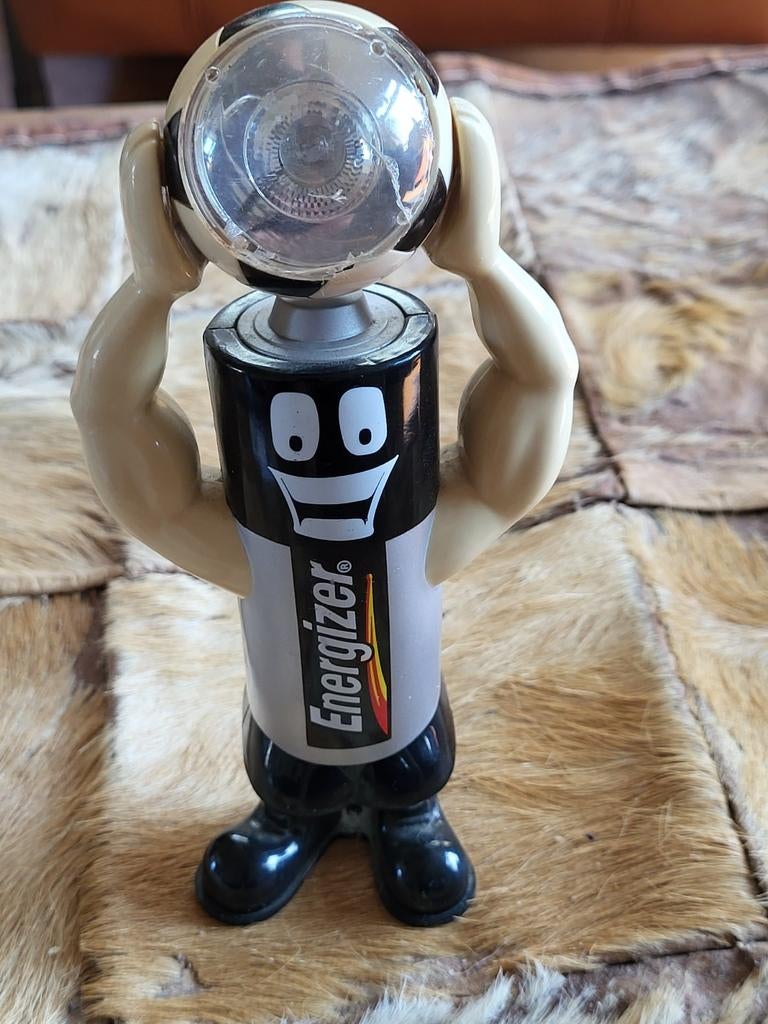 Energizer reclamepoppetje met voetbalhoofd - zaklamp, Ophalen of Verzenden, Gebruikt, Overige typen