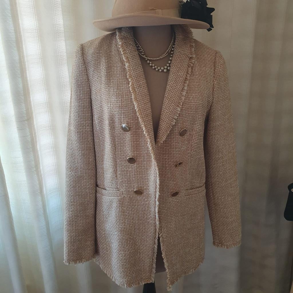 Halluber blazer, Maat 38/40 (M), Verzenden, Beige, Zo goed als nieuw