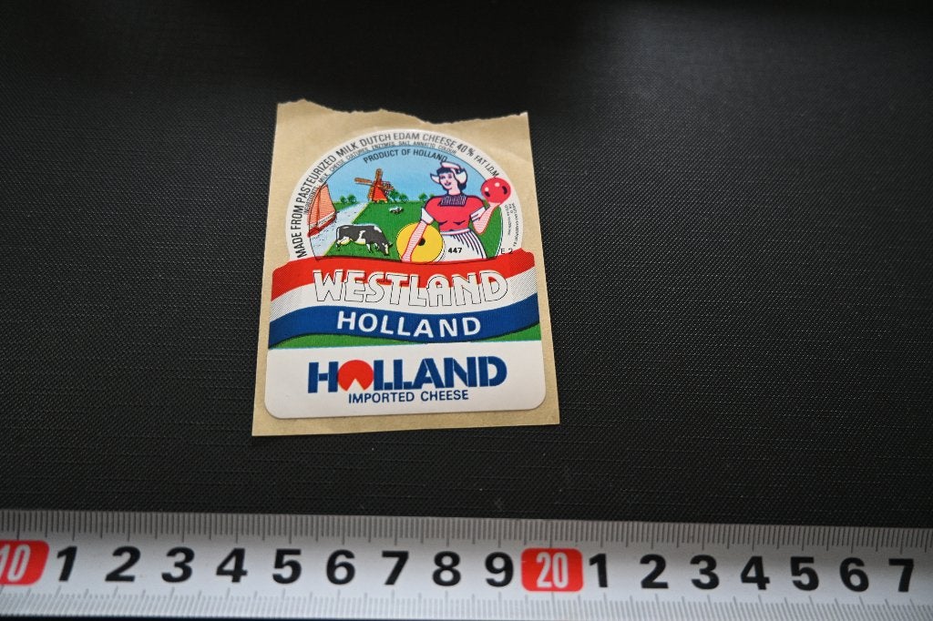sticker WESTLAND Holland imported cheese  Kaas Molen Koe, Ophalen of Verzenden, Zo goed als nieuw