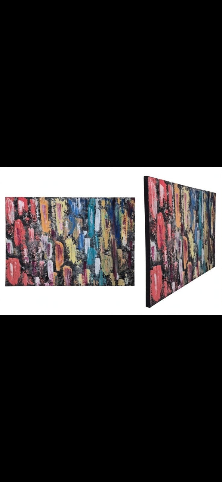 Groot kleurrijk abstract schilderij - 115x75 cm, Ophalen of Verzenden