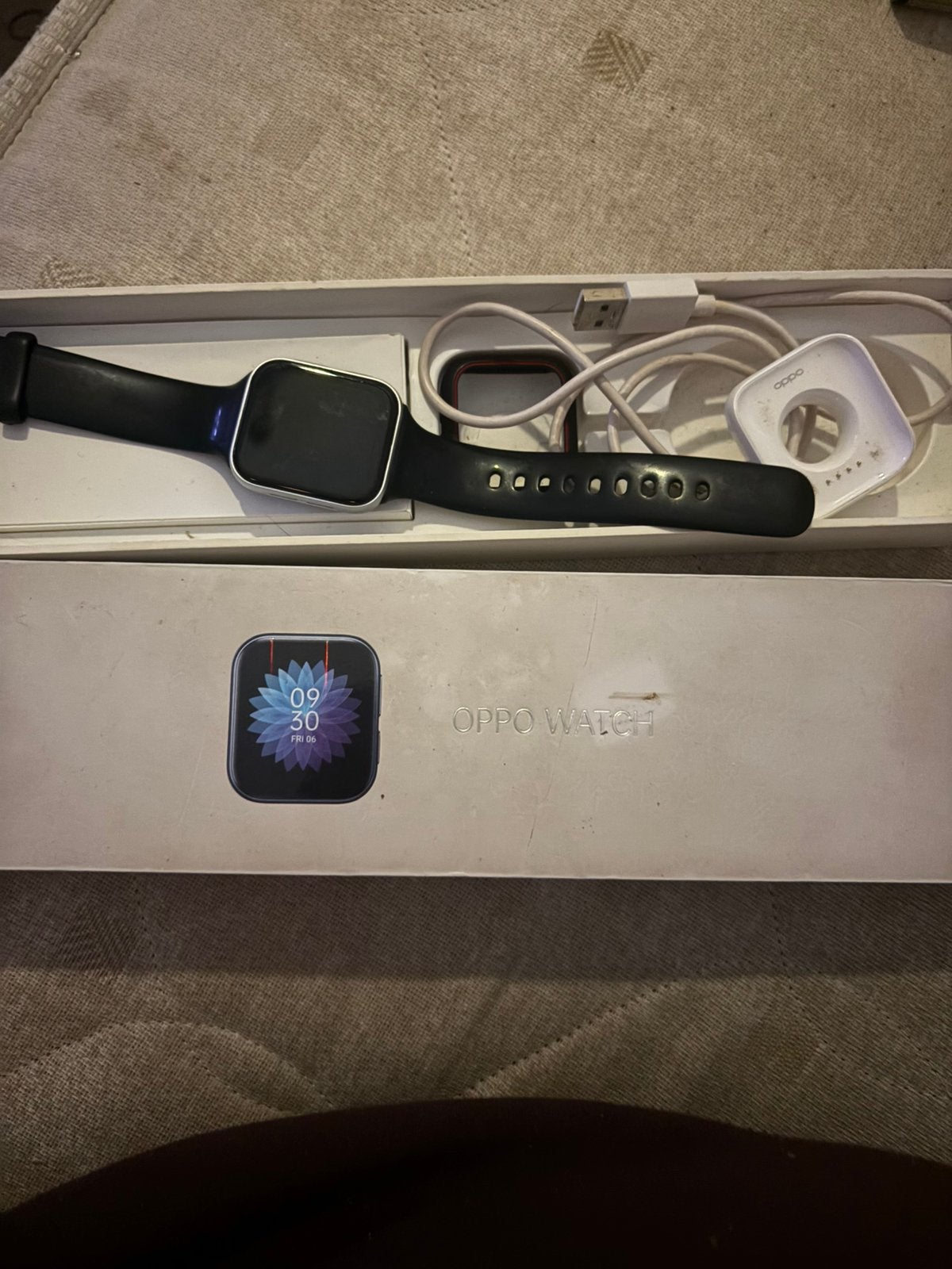 Oppo watch 46mm Black uitvoering, Ophalen, Zwart, Zo goed als nieuw, Conditie