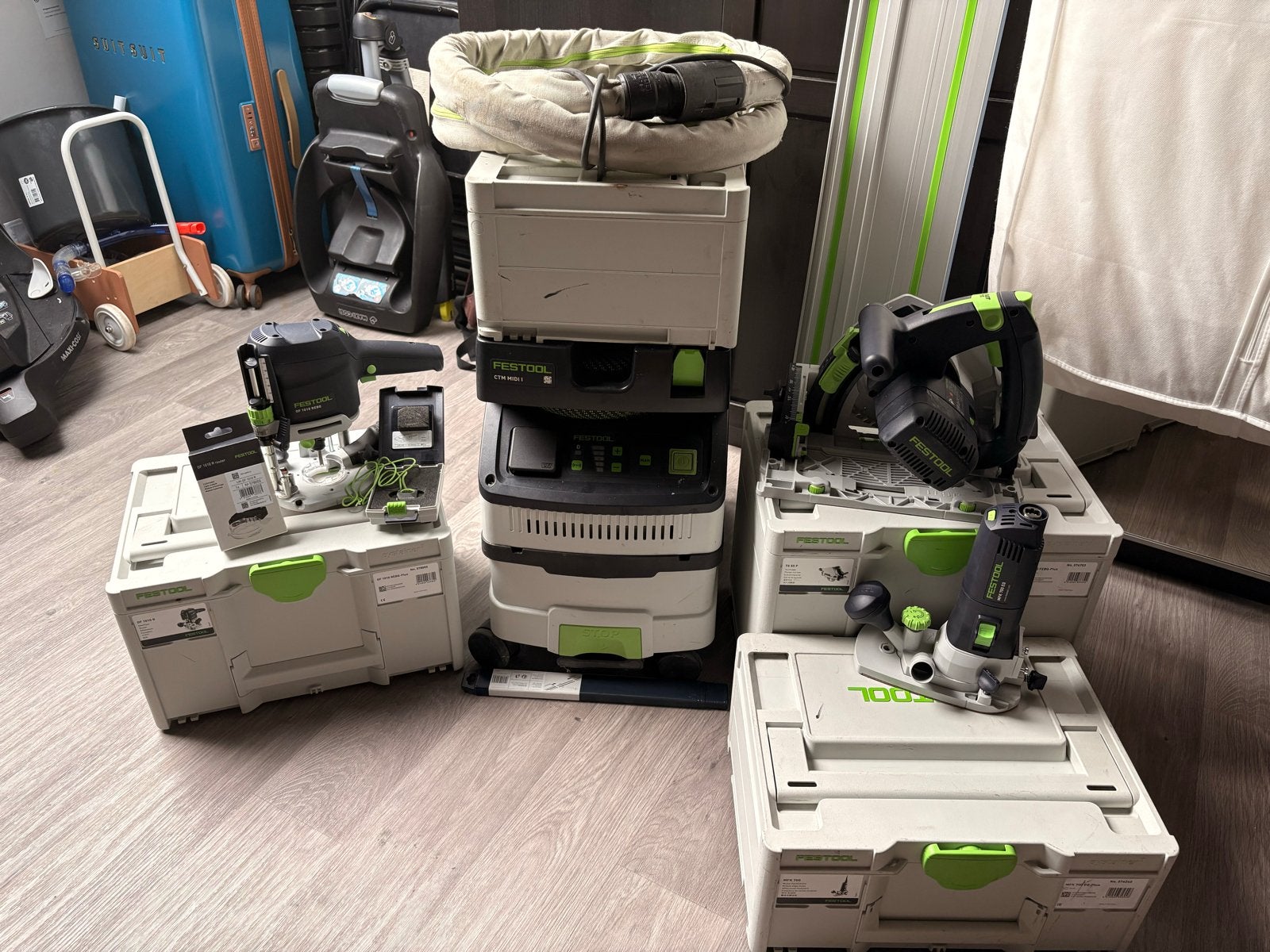 Festool Gereedschapspakket: Router, Kantenfrees, Invalzaag,, Doe-het-zelf en Verbouw, Ophalen, Zo goed als nieuw, Zaag, Festool