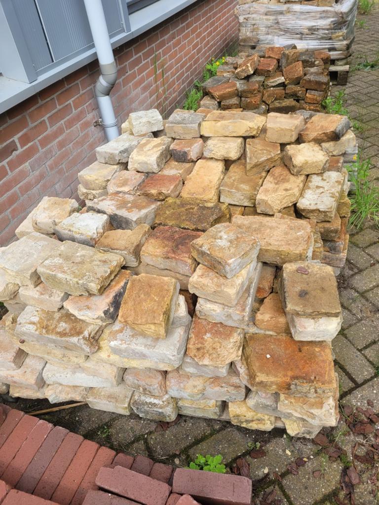Oude Gele Bakstenen voor Tuin of Bestrating, Ophalen, Gebruikt, Bakstenen