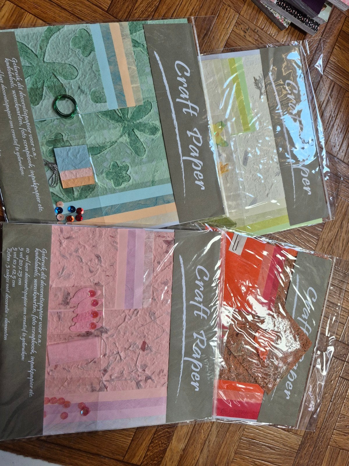 Luxe Decoratiepapier & Craft Paper Set - 40 vellen + extra's, Nieuw, Ophalen of Verzenden, Papier of Karton, Knutselmateriaal