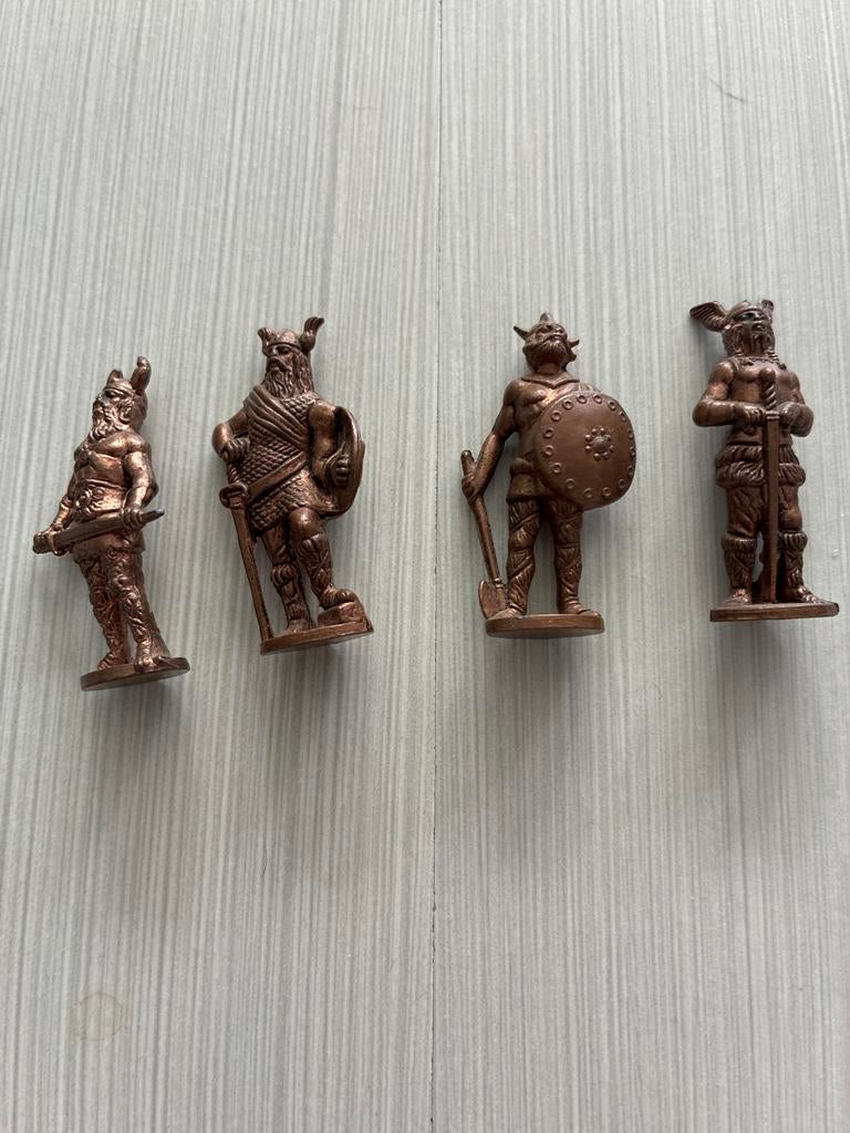 Set van 4 bronzen Vikingbeeldjes, Verzamelen, Poppetjes en Figuurtjes, Ophalen of Verzenden, Zo goed als nieuw