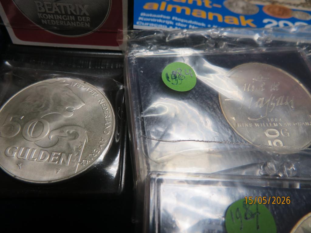 No.480- Beatrix Serie F.50,00 Gld 1982 t,/m 1988 Proof, Postzegels en Munten, Munten | Nederland, Setje, Koningin Beatrix, Zilver