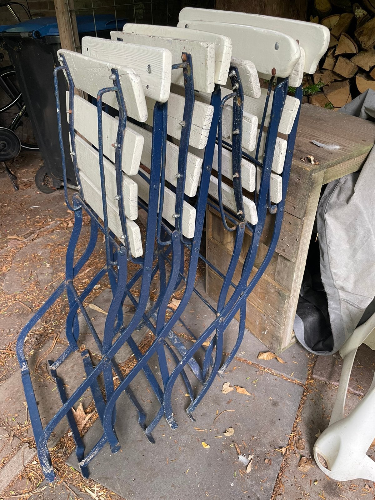 Vier Tuinstoelen, Ophalen, Gebruikt, Hout