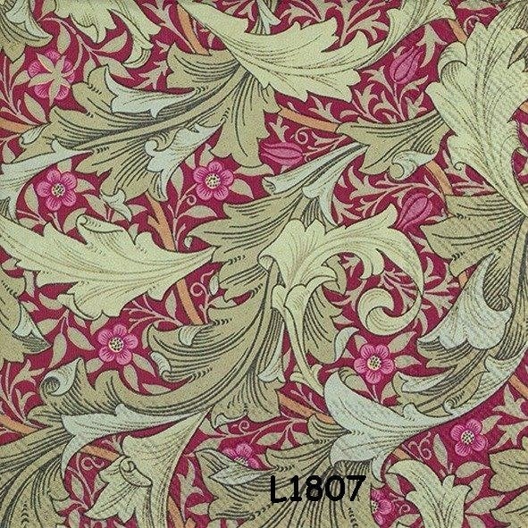 Servetten decoupage/bullet journal * W Morris V&A L1807 33ct, Verzenden, Nieuw