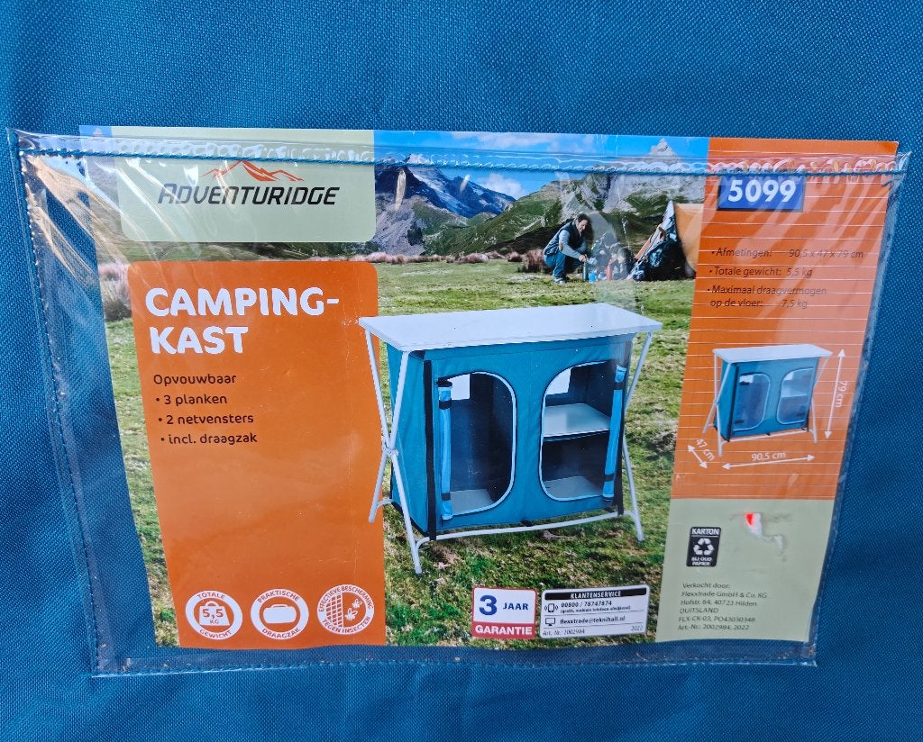 2x Campingkast breed model (90,5x79x47cm) blauw, Ophalen, Gebruikt, Campingkast