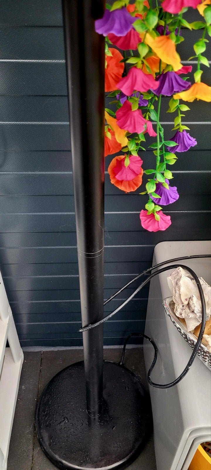 Zwarte vloerlamp met leeslamp en dimmer, Ophalen, E27 (groot), Zo goed als nieuw, Metaal