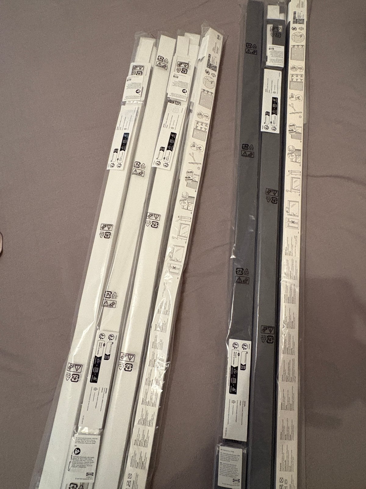 IKEA Schottis Plisségordijn (4x wit en 3x grijs), Ophalen, Verduisterend, Wit, Nieuw